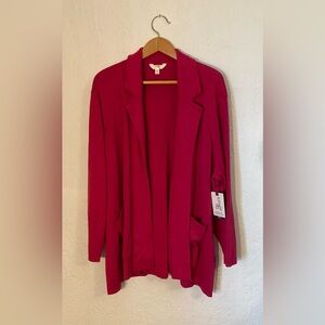 NWT Terra & Sky Long Hot Pink Cardigan Size 3X